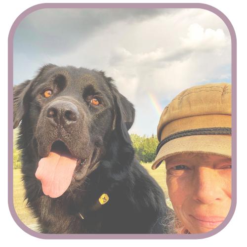 Misty, founder of Mister's Doggy Day Care, with Mister Bear