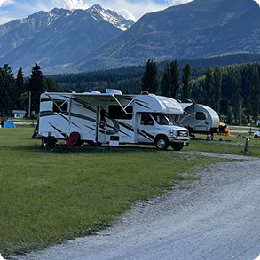 Basic non-serviced RV sites with mountain views